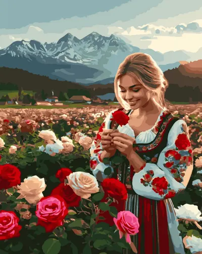 Set de pictat după numere MagicArt - Floare din Balcani (drepturi de autor)