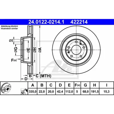 Disc frana ATE 24.0122-0214.1