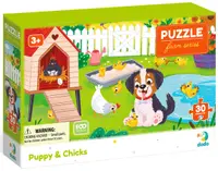 Puzzle pentru copii DoDo de 30 piese - Cățeluș și puișori