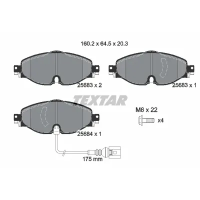Set placute frana, frana disc TEXTAR 2568301