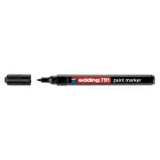 Marker permanent Edding 791, cu vopsea, corp plastic, varf rotund, 1-2 mm, negru