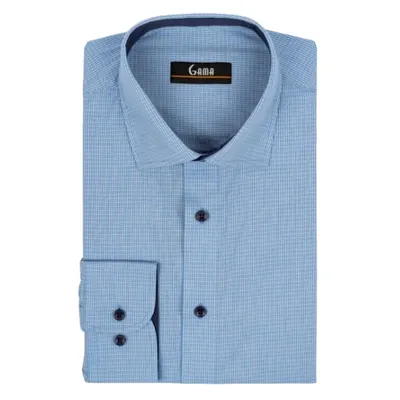 Camasa barbati 24-1918 Slim Fit, bleu/carouri alb si bleumarin, Gama | marimea 39/40