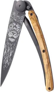 Cuțit de buzunar Deejo Olive Wood - Leo, 37 g