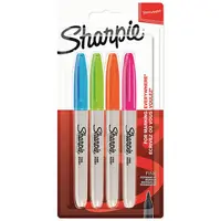 Marker permanent 0.9mm, varf rotund, 4culori/set, culori intense, Sharpie