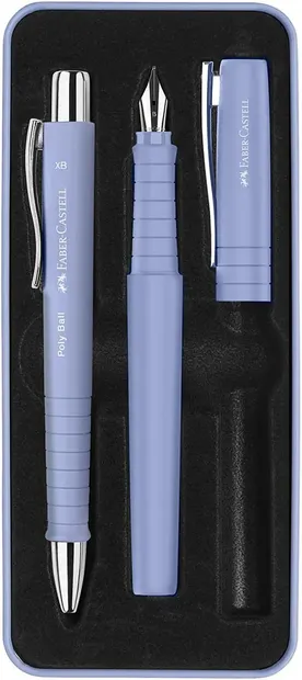 Set pix și stilou Faber-Castell Poly Ball - XB, Iris pallida