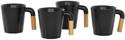 Set de cești de espresso Maison - Nordic, 4 buc., 300 ml, negru