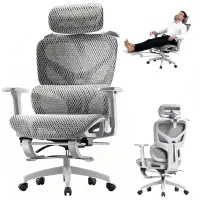 Scaun birou ergonomic Timebox, Tetiera, 4D armrest, Gri - Default Title