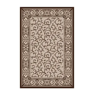 Covor Dreptunghiular pentru Bucatarie, 160 x 230 cm, Crem / Maro, Model Natura