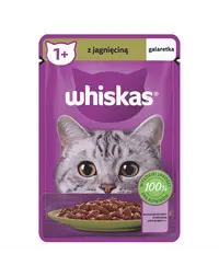 Hrană umedă pisici adulte în gelatină WHISKAS plic 85 g cu miel