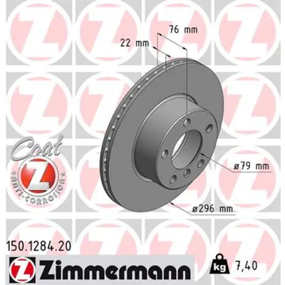Disc frana ZIMMERMANN 150.1284.20