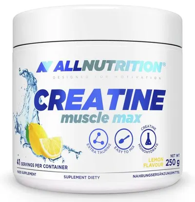 Creatine Muscle Max, lămâie, 250 g, AllNutrition