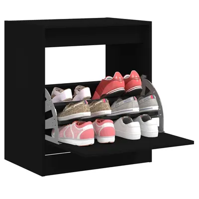 Gossi pantofar, negru, 60x42x69 cm, lemn compozit