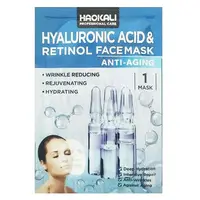 Masca de fata antirid, tip servetel, Wokali, Acid Hyaluronic si Retinol, 30 ml