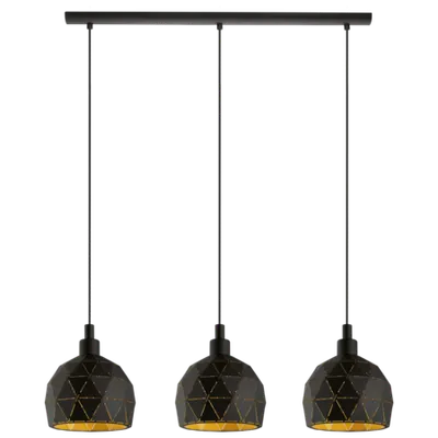 Lampa suspendata ROCCAFORTE negru, gold 220-240V,50/60Hz