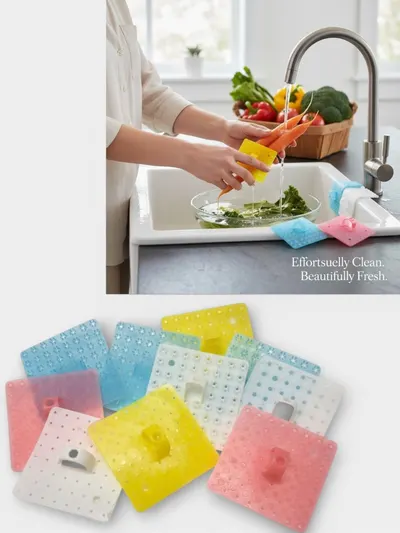 PERIE EN GROS Silicon Curățare Fructe și Legume, Burete Deget Multifuncțional Bucătărie, Curățare Delicată Vase și Suprafețe, Reutilizabil, Antibacterian