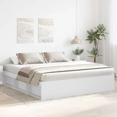 vidaXL Cadru de pat, alb, 180x200 cm, Super King Size
