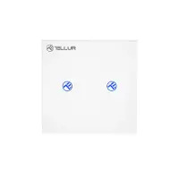 Intrerupator Dublu Wi-Fi cu Touch din Sticla Tellur, SS2N, 2 Porturi
