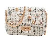 Geanta ALDO alba, BBELLAFLORAL 138, din material textil