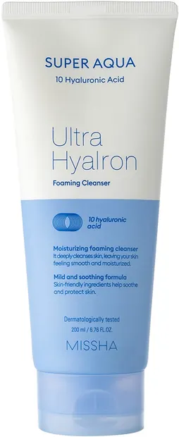 Missha Super Aqua Spumă de curățare 10x Ultra Hyalron, 200 ml