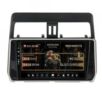 Navigatie Toyota Land Cruiser Prado J150 (2018+), Android, A-Octacore 4GB RAM + 64GB ROM, 10.1 Inch - AD-BGA10004+AD-BGRKIT078