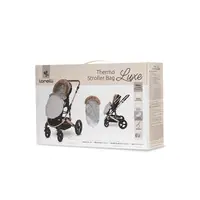 Sac termic de iarna pentru carucior Lorelli Luxe Beige, captuseala polar, impermeabil, cu blanita detasabila