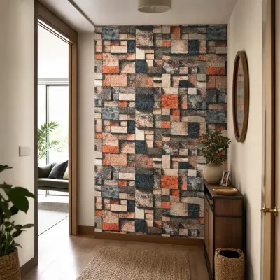 Tapet Autoadeziv 3D Mozaic Multicolor 70x77 cm Design Modern Usor de Montat