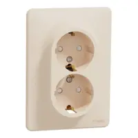 Sedna Design, Priza dubla 2P+E, cu obturatoare, bej