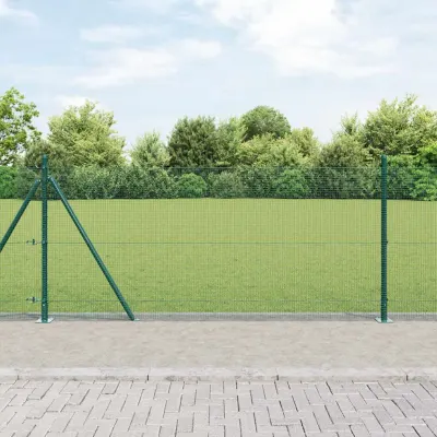vidaXL Plasă de Sârmă Sudată cu Bază din Beton 100 x 1 m Verde Plasă