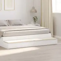 vidaXL Sertare pentru pat Alb 200 x 36,5 x 16,5 cm Lemn prelucrat