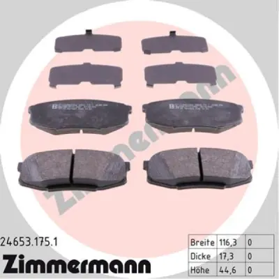 Set placute frana, frana disc ZIMMERMANN 24653.175.1