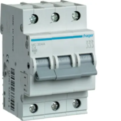 Disjunctor 3P, 4A, 6kA, C, 3M
