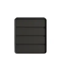 Comodă din MDF și piele PU &ndash; 4 sertare, 55x40x81 cm-DarkGray
