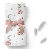 Scutec din bambus, Bocioland, Material certificat Oeko Tex Standard 100, 75x75 cm, Bunnies