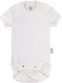 Body cu mânecă scurtă Bio Baby - bumbac organic, 68 cm, 4-6 luni, alb