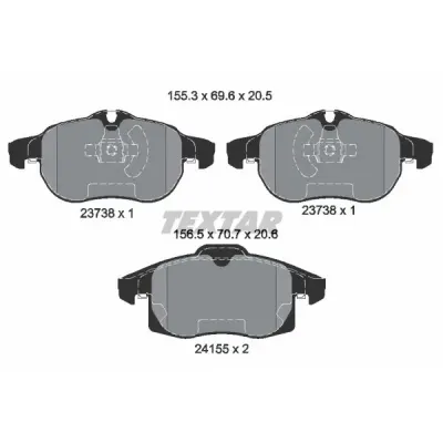 Set placute frana, frana disc TEXTAR 2415501