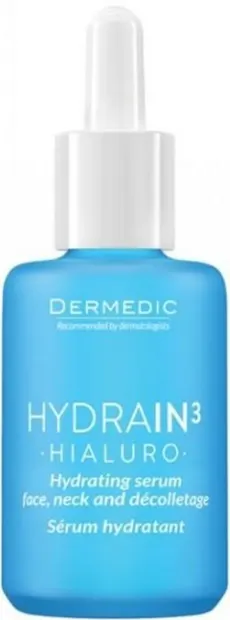 Dermedic Hydrain3 Hialuro Ser hidratant pentru față, gât și decolteu, 30 ml