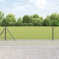 vidaXL Stâlp de gard cu bază de beton 7 buc. Gri