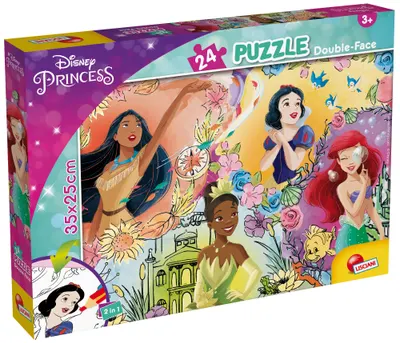 Puzzle cu două fețe Lisciani de colorat din 24 piese - Prințese