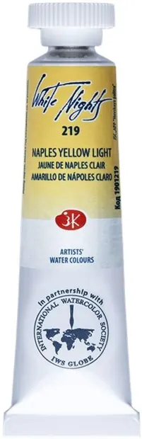 Vopsea de acuarelă Paleta Nevskaya Leningrad, Nopti albe - 219, Galben deschis napoli, 10 ml
