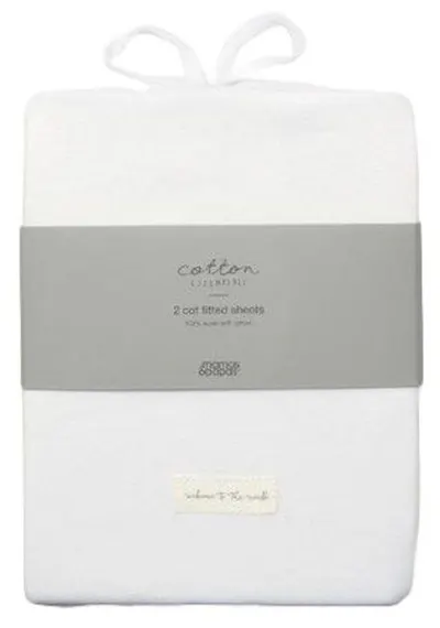 Cearșaf elastic pentru pat Mamas & Papas - set de 2, 63 x 127 cm, alb