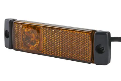 Lumina delimitare stanga dreapta, galben, LED, inaltime 16mm; latime 130mm; adancime 32mm, surub fixare orizontala, lungime cablu 300mm, fara prindere, 24V (conector: EASYCONN, IP6K9K)