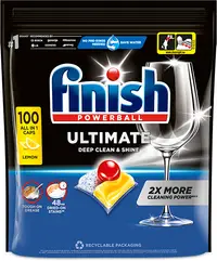 Capsule pentru mașină de spălat vase Finish - Ultimate AIO Lemon, 100 buc