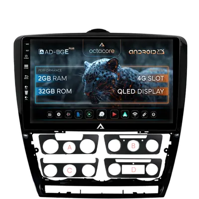 Navigatie Skoda Octavia 2, Android, E-Octacore 2GB RAM + 32GB ROM, 10.1 Inch - AD-BGE10002+AD-BGRKIT048v2