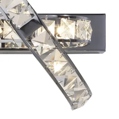 Aplica Eternity 3 Light Wall Bracket Clear Faceted Crystal and Polished Chrome