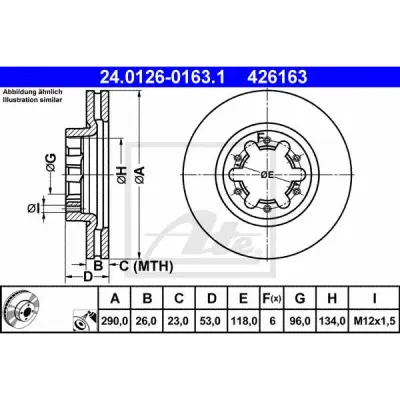 Disc frana ATE 24.0126-0163.1