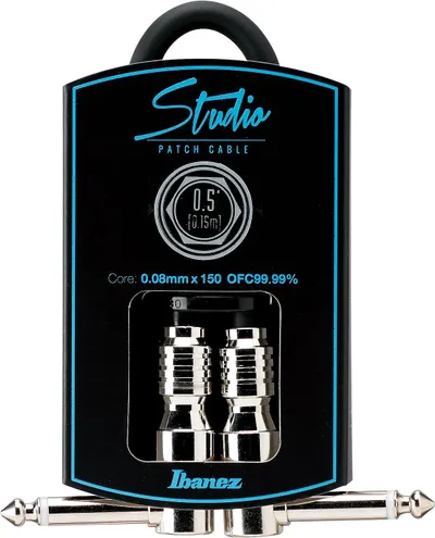 Cablu pentru chitară Ibanez - HF05P, 6.3 mm/6.3 mm, 0.15 m, negru/argintiu