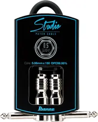 Cablu pentru chitară Ibanez - HF05P, 6.3 mm/6.3 mm, 0.15 m, negru/argintiu