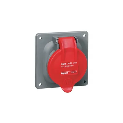 Panou montaj priza fixing centre Hypra-IP44-380/415 V~ - 32 A -3P+E ヨplastic