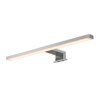 Corp iluminat de perete, aplica, DORISA 50 de perete lumini, oglinda gri deschis, cu LED-uri, 4000K, lung, metal periat, IP44
