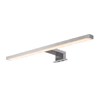 Corp iluminat de perete, aplica, DORISA 50 de perete lumini, oglinda gri deschis, cu LED-uri, 4000K, lung, metal periat, IP44,